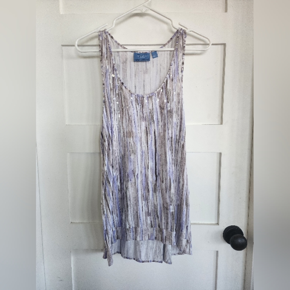 Simply Vera Vera Wang Purple Pleated Tank Top